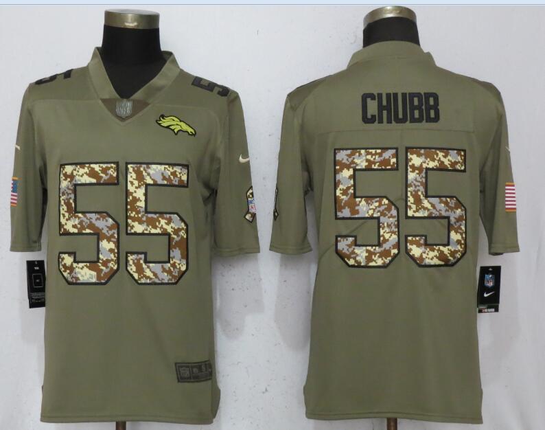 Men Denver Broncos #55 Chubb Olive Camo Carson 2017 Salute to Service Limited Nike NFL Jerseys->seattle seahawks->NFL Jersey